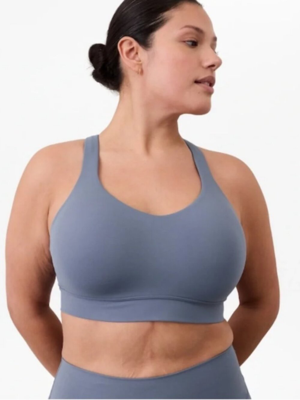 Athleta Perfect Form Sports Bra (D-DD); NWOT; Size Large; Shadow Blue